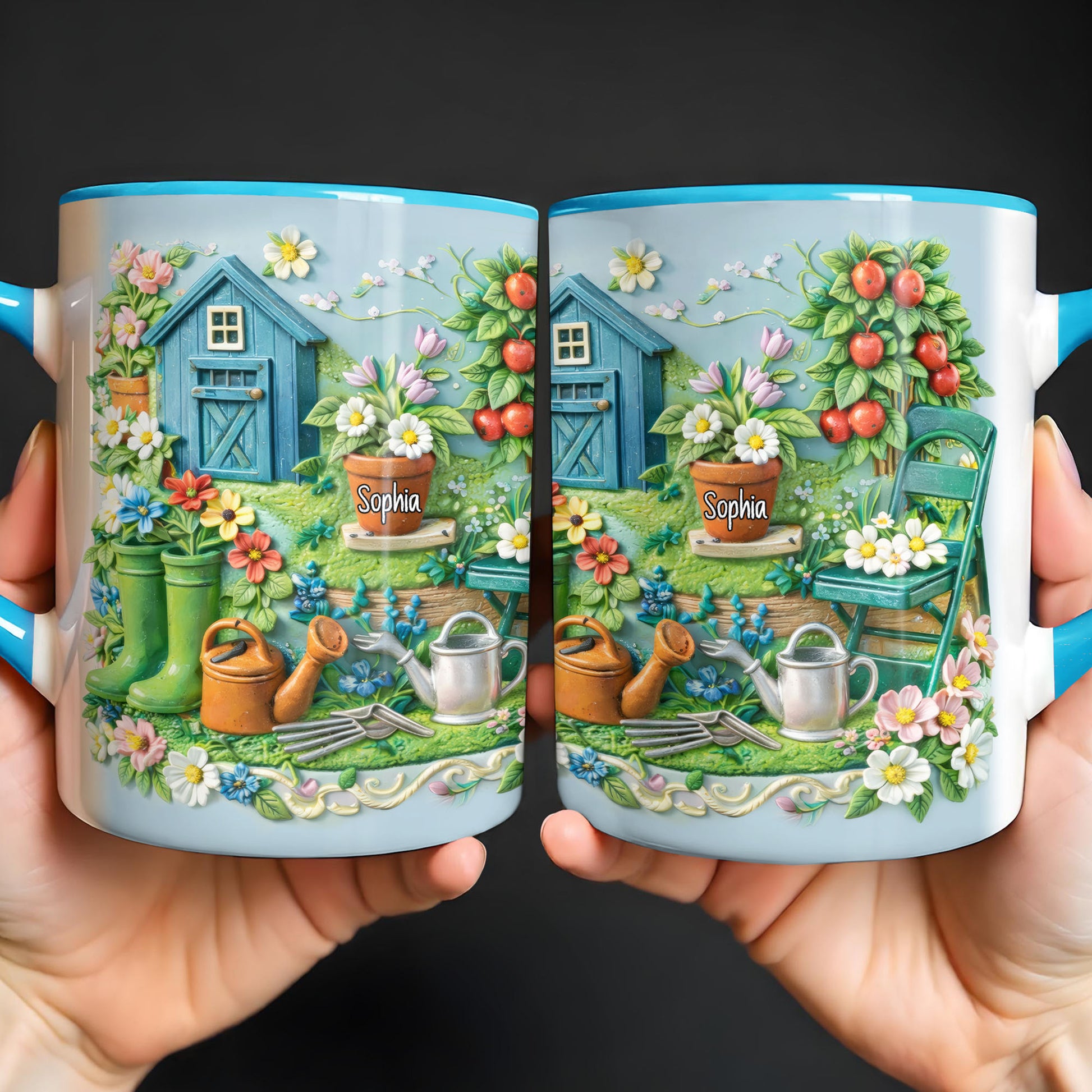 Charm Of A Cozy Garden Retreat With Flowers And Gardening Tools