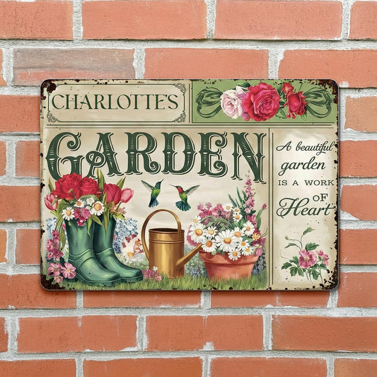 A Beautiful Garden Is A Work Of Heart, Lush Flowers And Hummingbird