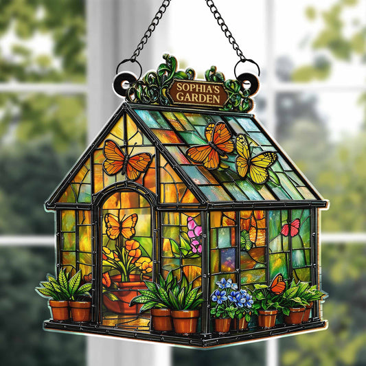 Brighten Your Windows With Colorful Butterflies And Flowers - Personalized Custom Suncatcher - GAR028_CSUN