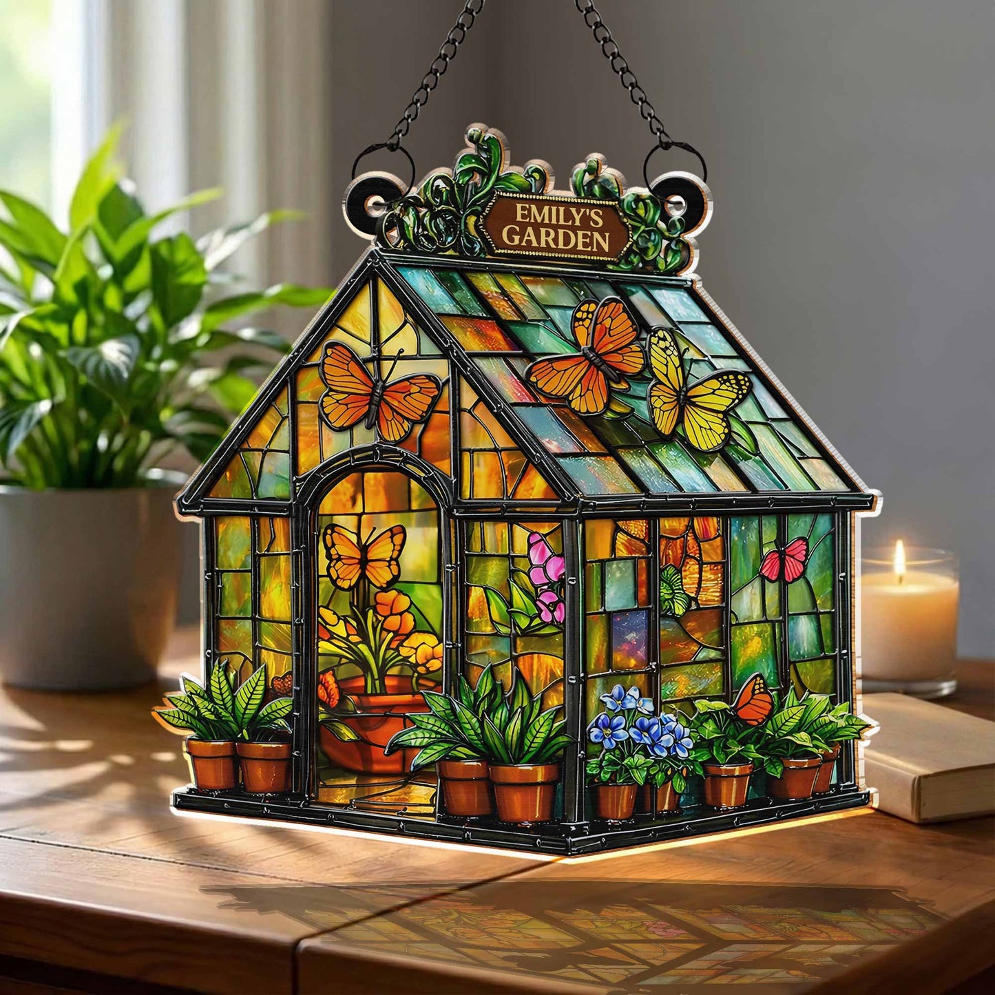 Brighten Your Windows With Colorful Butterflies And Flowers - Personalized Custom Suncatcher - GAR028_CSUN