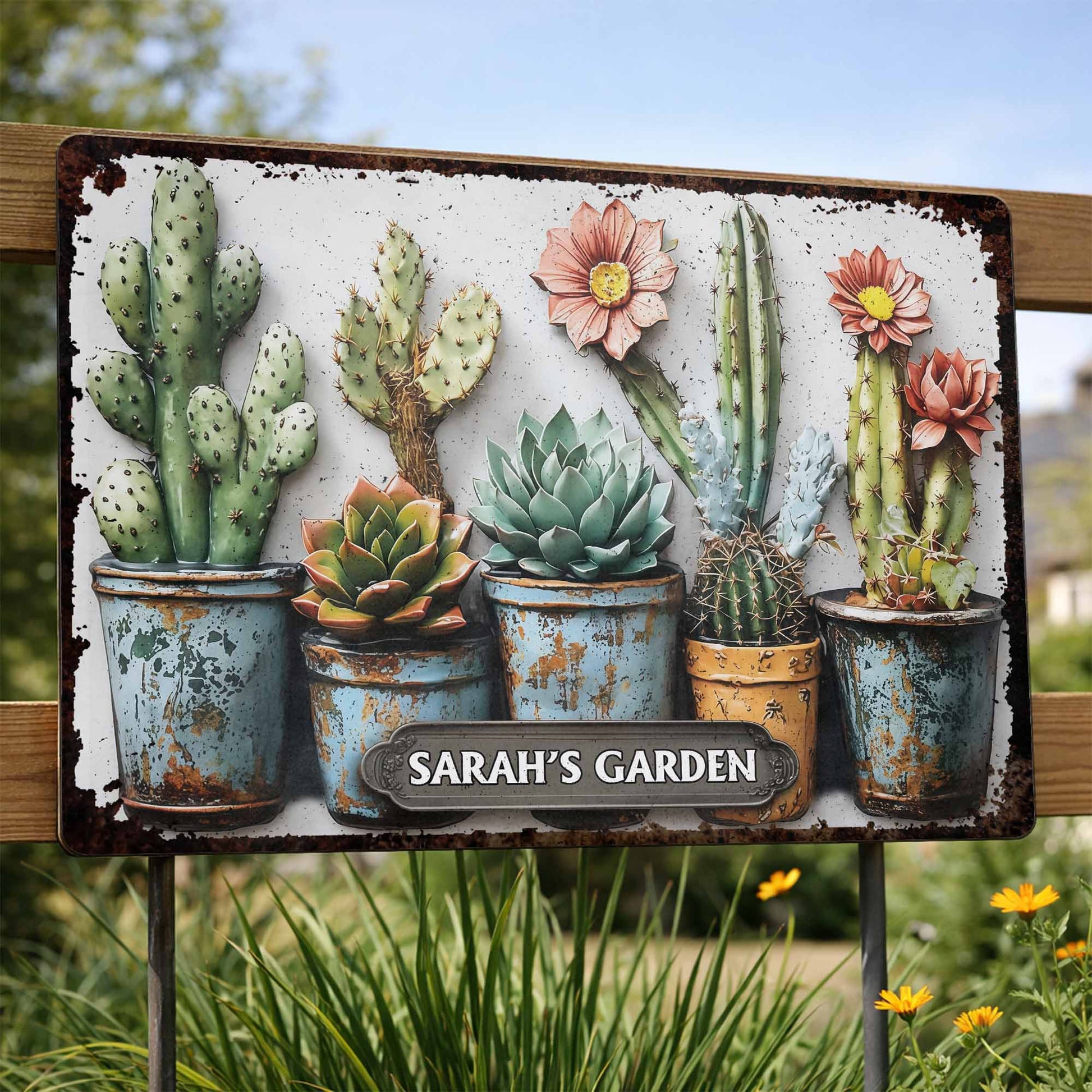 My Garden with Cactus and Flowers