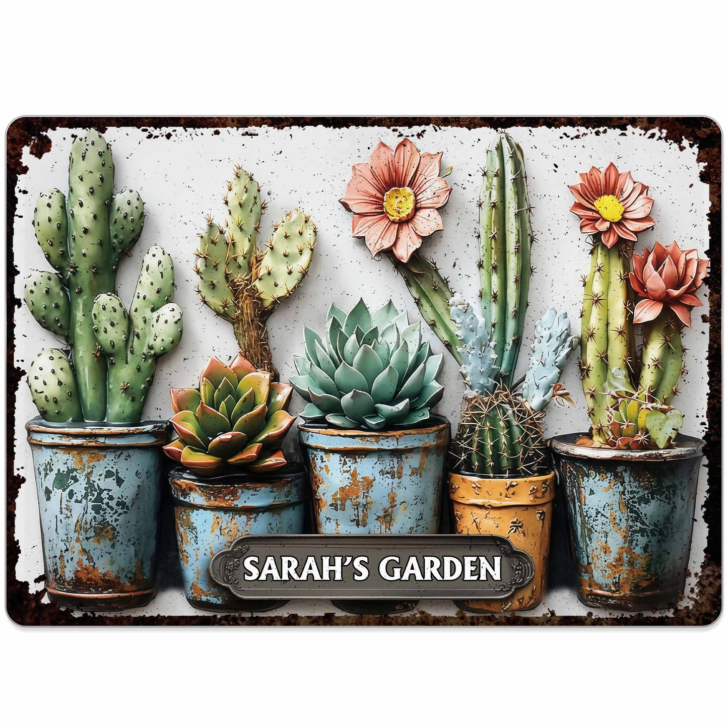 My Garden with Cactus and Flowers