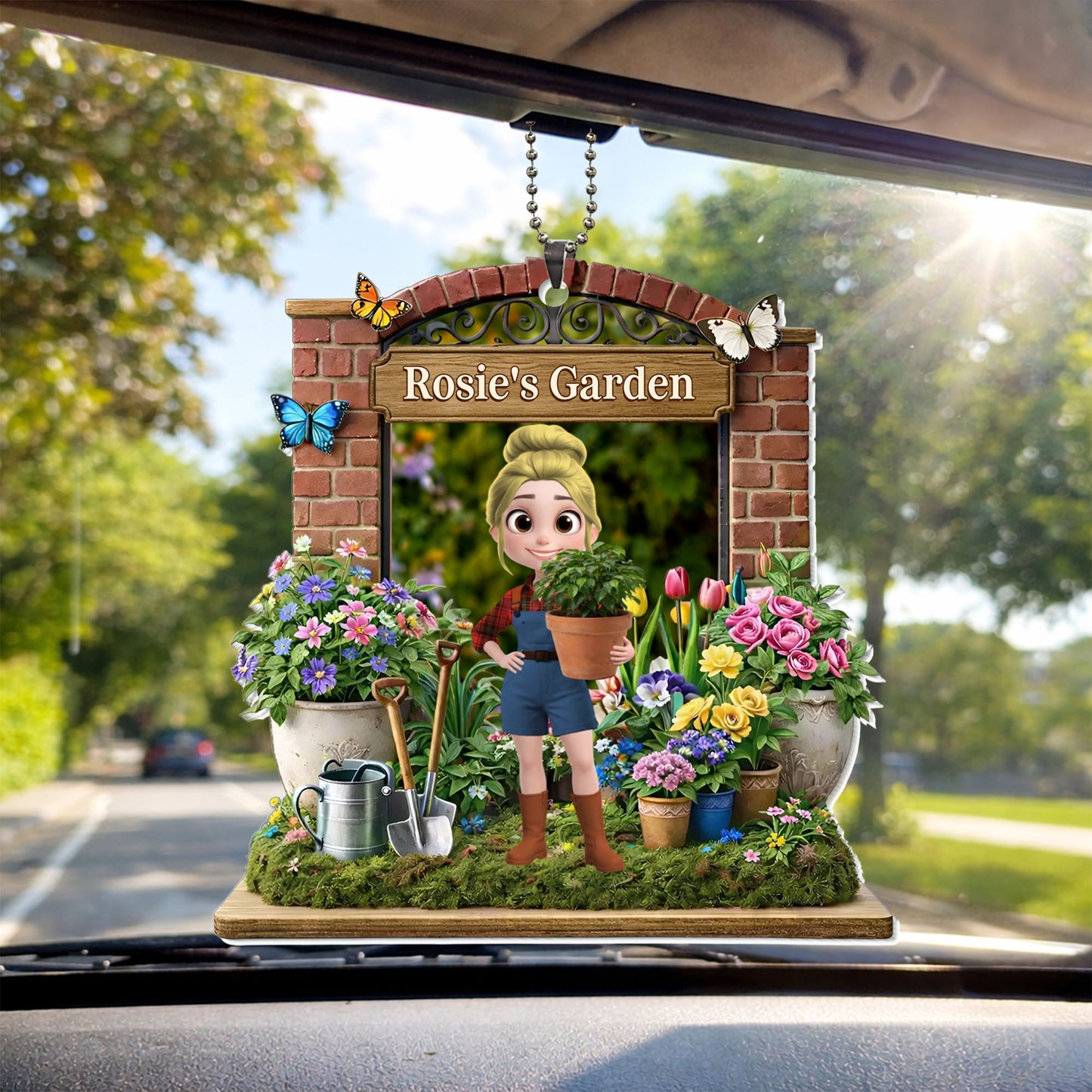 My Garden With Girl Flowers And Butterflies