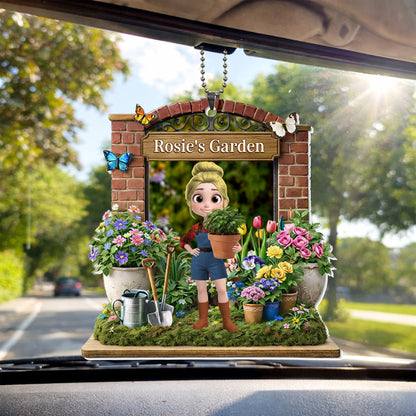 My Garden With Girl Flowers And Butterflies