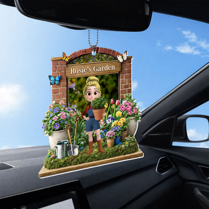 My Garden With Girl Flowers And Butterflies