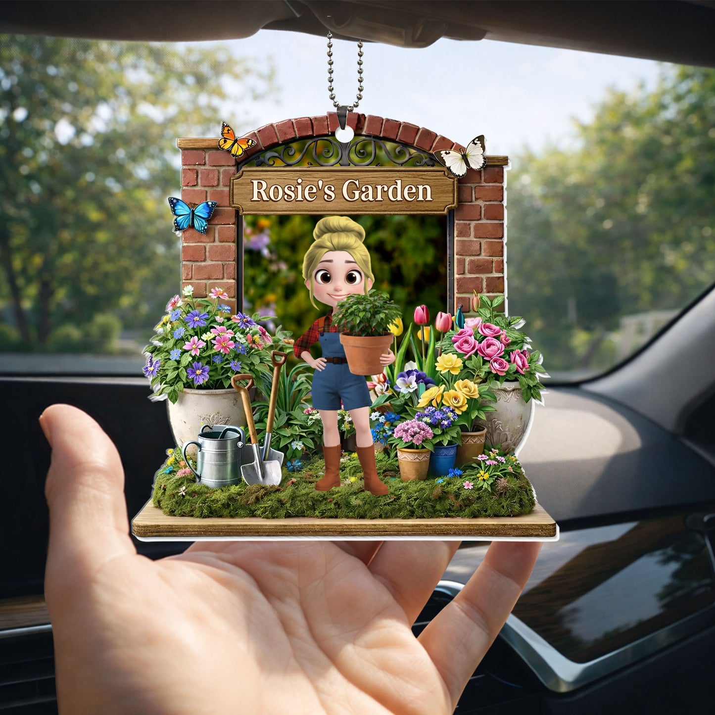 My Garden With Girl Flowers And Butterflies