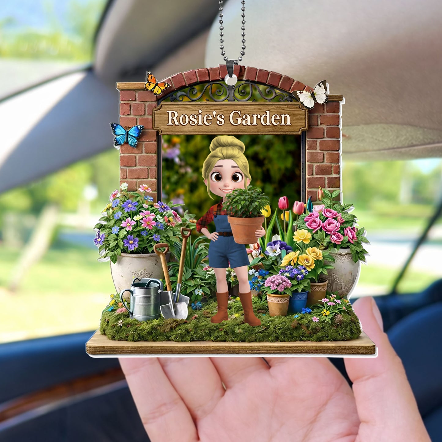 My Garden With Girl Flowers And Butterflies