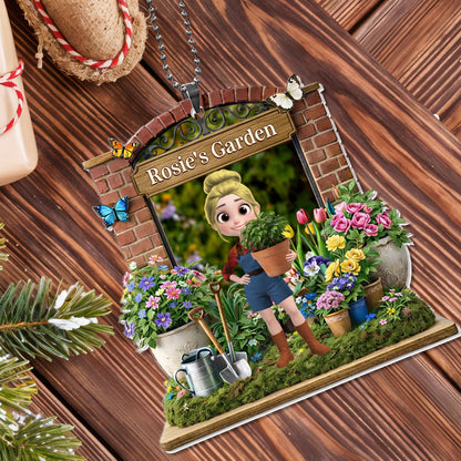 My Garden With Girl Flowers And Butterflies