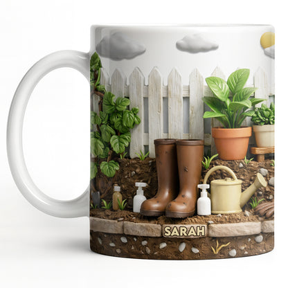 Personalize With Your Name, Plants And Gardening Tools