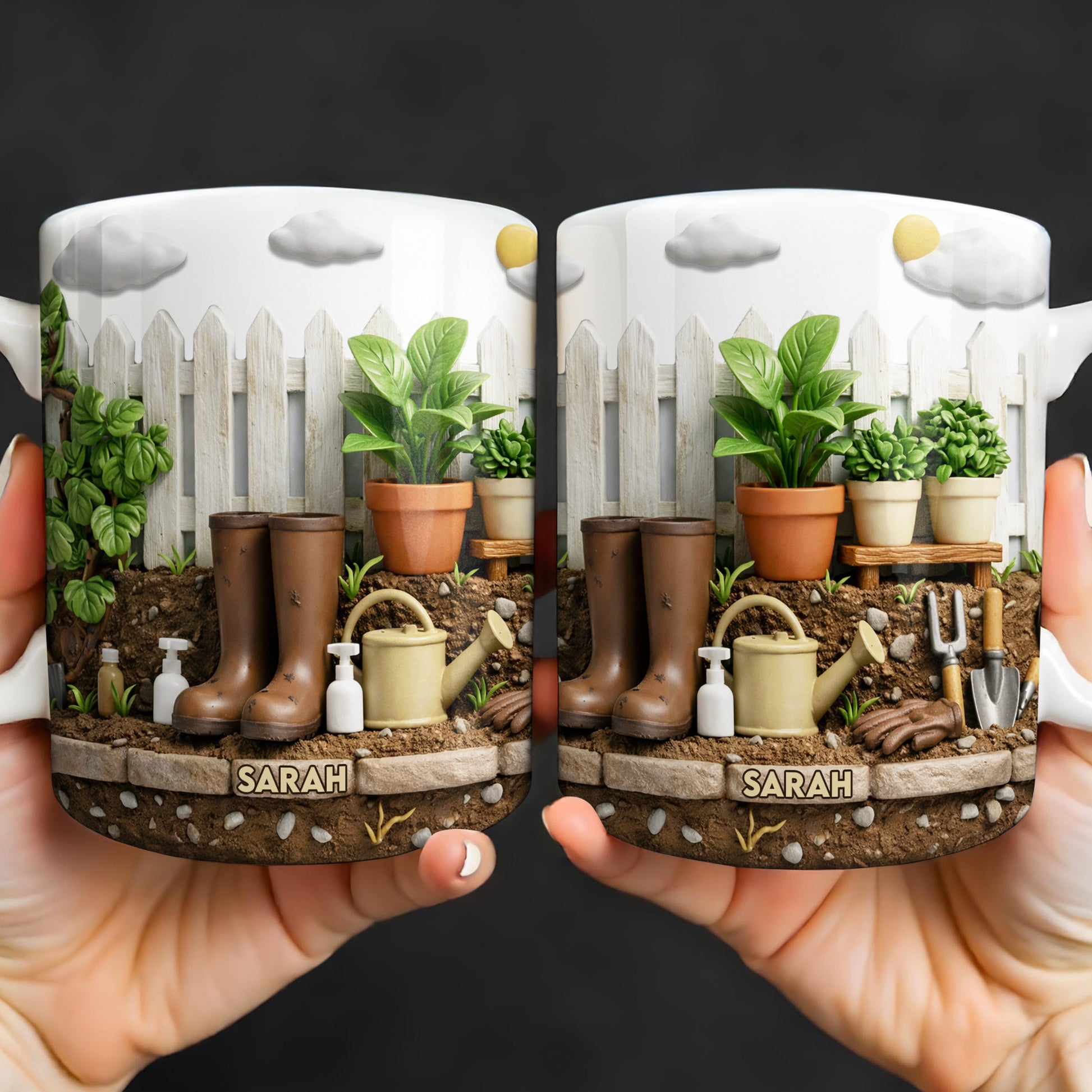 Personalize With Your Name, Plants And Gardening Tools