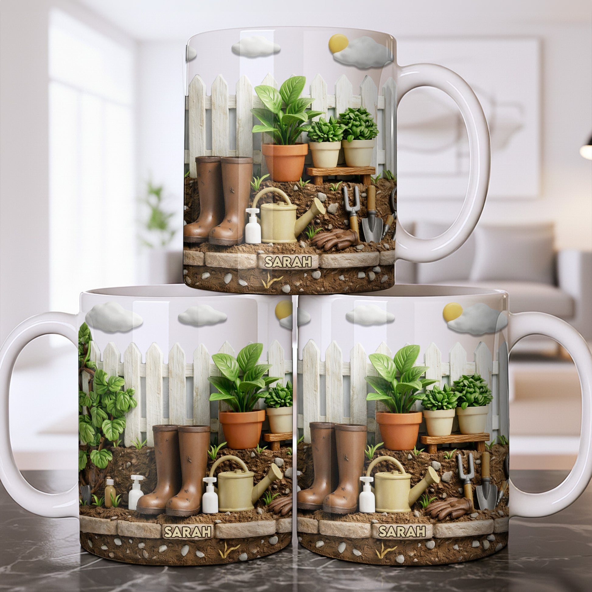 Personalize With Your Name, Plants And Gardening Tools