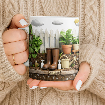 Personalize With Your Name, Plants And Gardening Tools