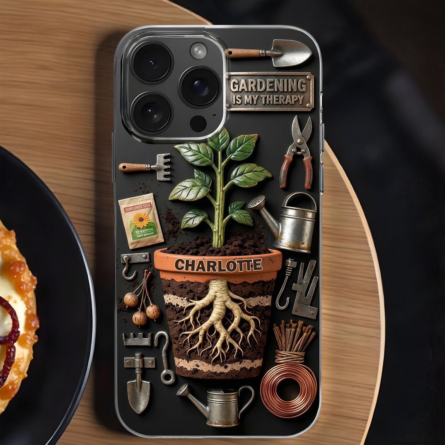 Gardening Is My Therapy Personalized Plant And Garden Tools Design - Personalized Clear Phone Case - GAR037_PHC