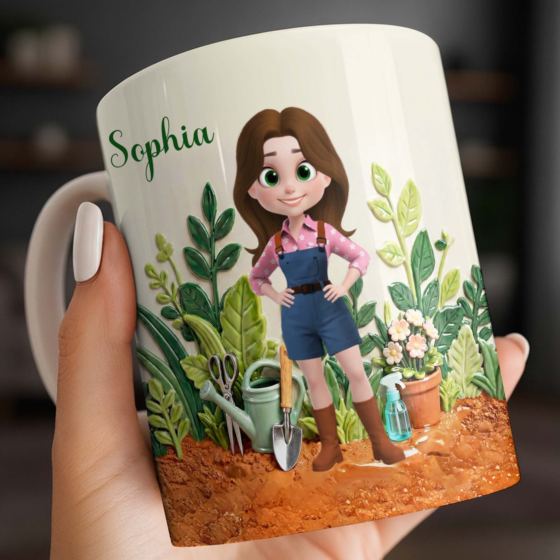 Growing Together With Love And Care Gardening Girl And Plants