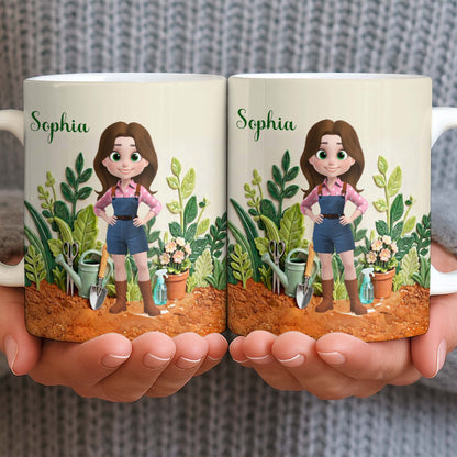 Growing Together With Love And Care Gardening Girl And Plants