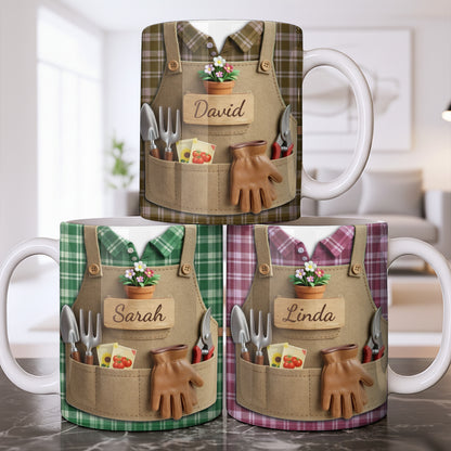 A Garden Where Love Grows With Gardening Apron And Tools - Personalized Custom Coffee Mug - GAR045_MG