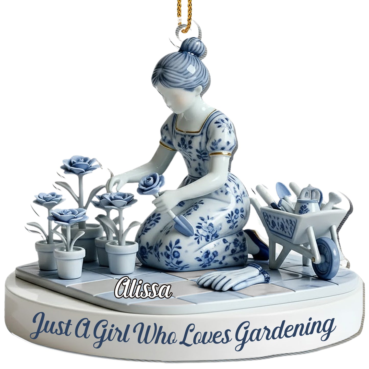 Just A Girl Who Loves Gardening, Flowers And Gardening Tools - Personalized Custom Acrylic Ornament, Christmas Gift - GARD027_ACO