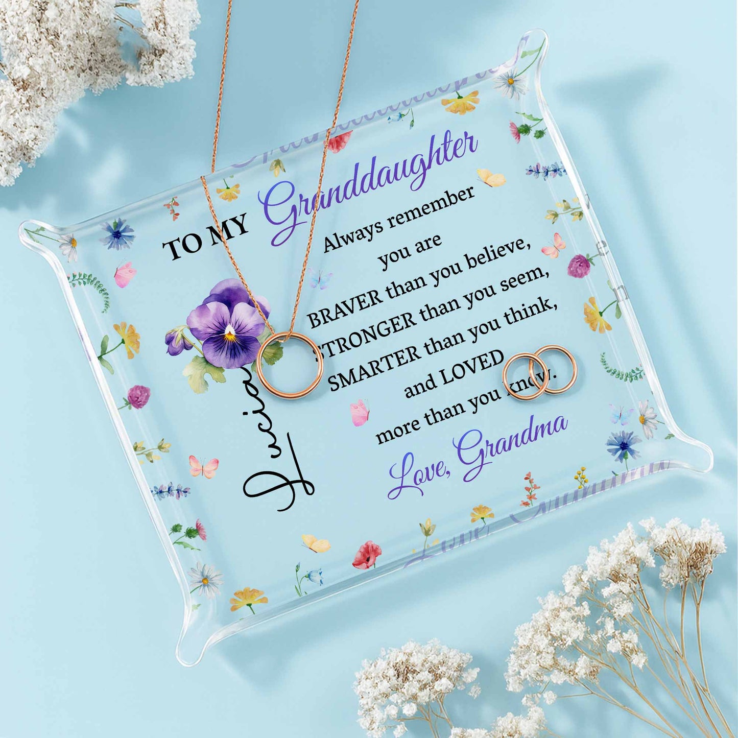 To My Granddaughter, Flowers And Butterflies