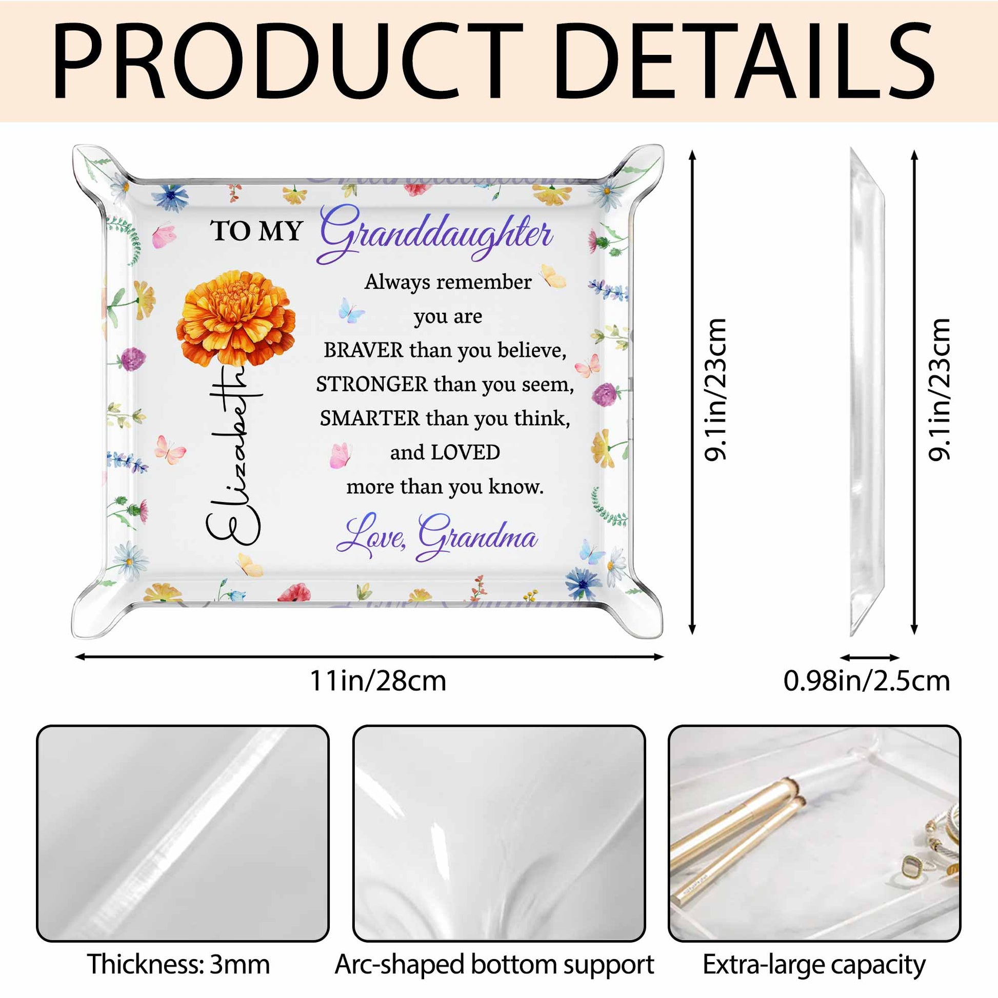 To My Granddaughter, Flowers And Butterflies