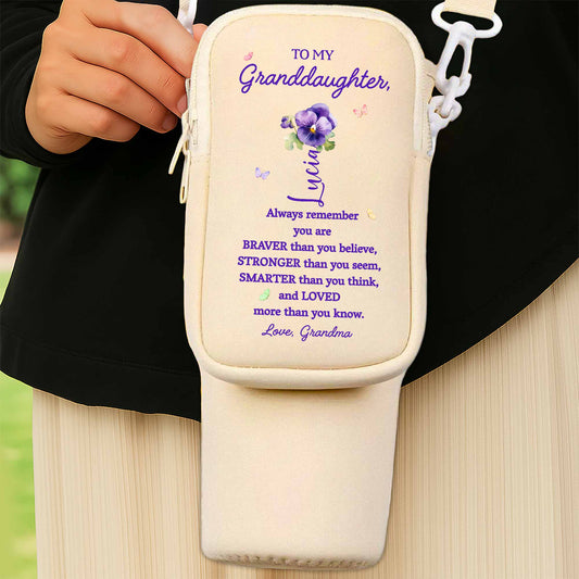 Always Remember You Are Braver, Stronger, Smarter - Personalized Custom Water Bottle Carrier Bag - GDT002_BCB