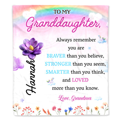 Braver Stronger Smarter Loved Motivational Quote With Rainbow And Flowers