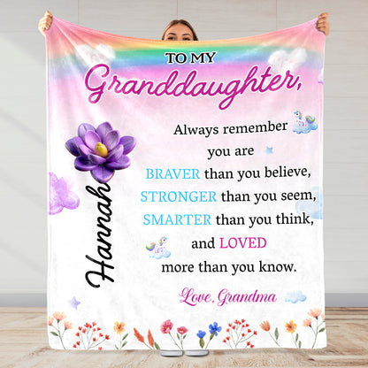 Braver Stronger Smarter Loved Motivational Quote With Rainbow And Flowers