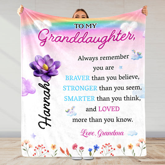 Braver Stronger Smarter Loved Motivational Quote With Rainbow And Flowers