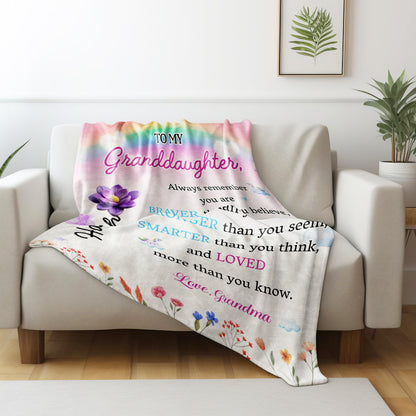Braver Stronger Smarter Loved Motivational Quote With Rainbow And Flowers