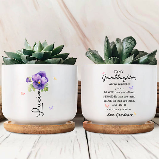 To My Granddaughter, Pansy Flower and Butterflies