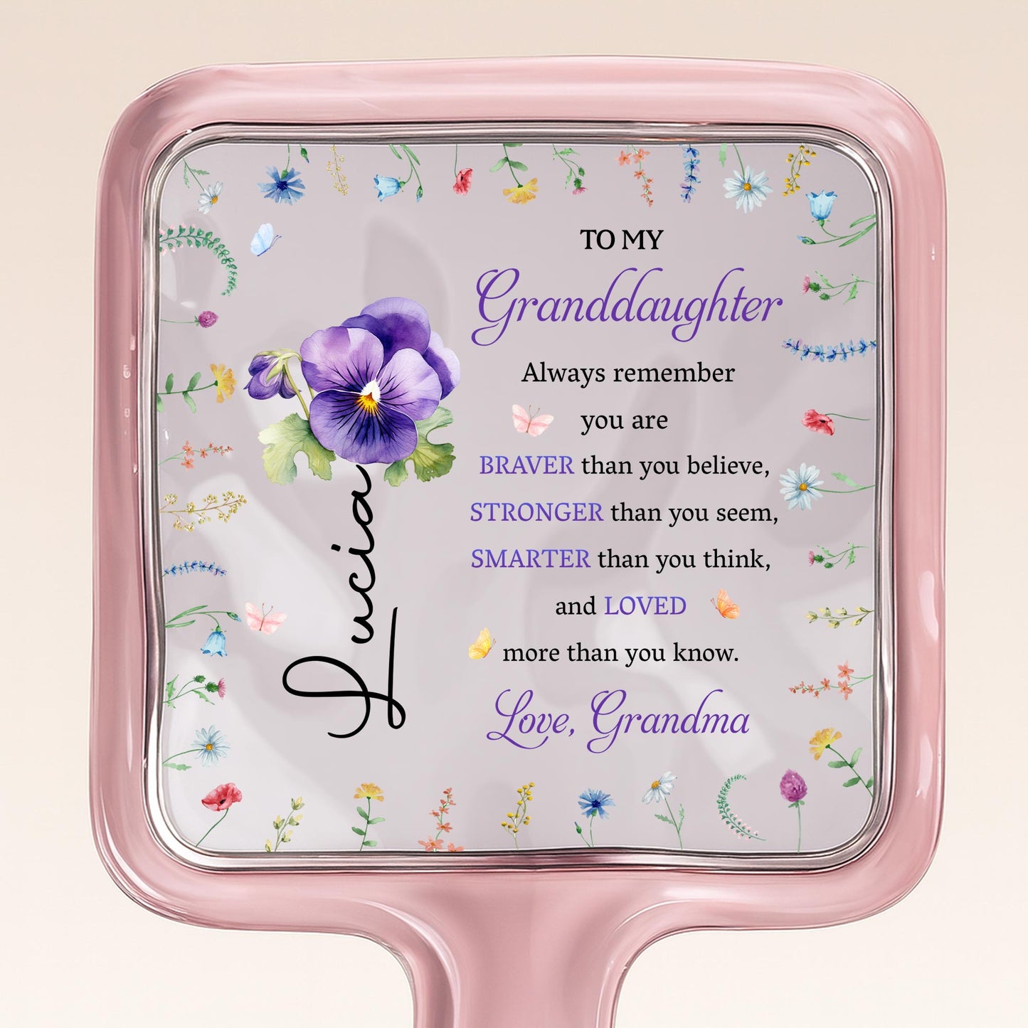 To My Granddaughter, Always Remember, Pansy Flowers