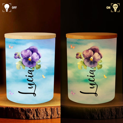 To My Granddaughter, Always Remember You Are Brave - Personalized Custom Glass Jar With LED - GDT002_LEJAR