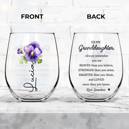 Always Remember Braver, Stronger, Smarter, Loved Inspirational Quote With Flowers