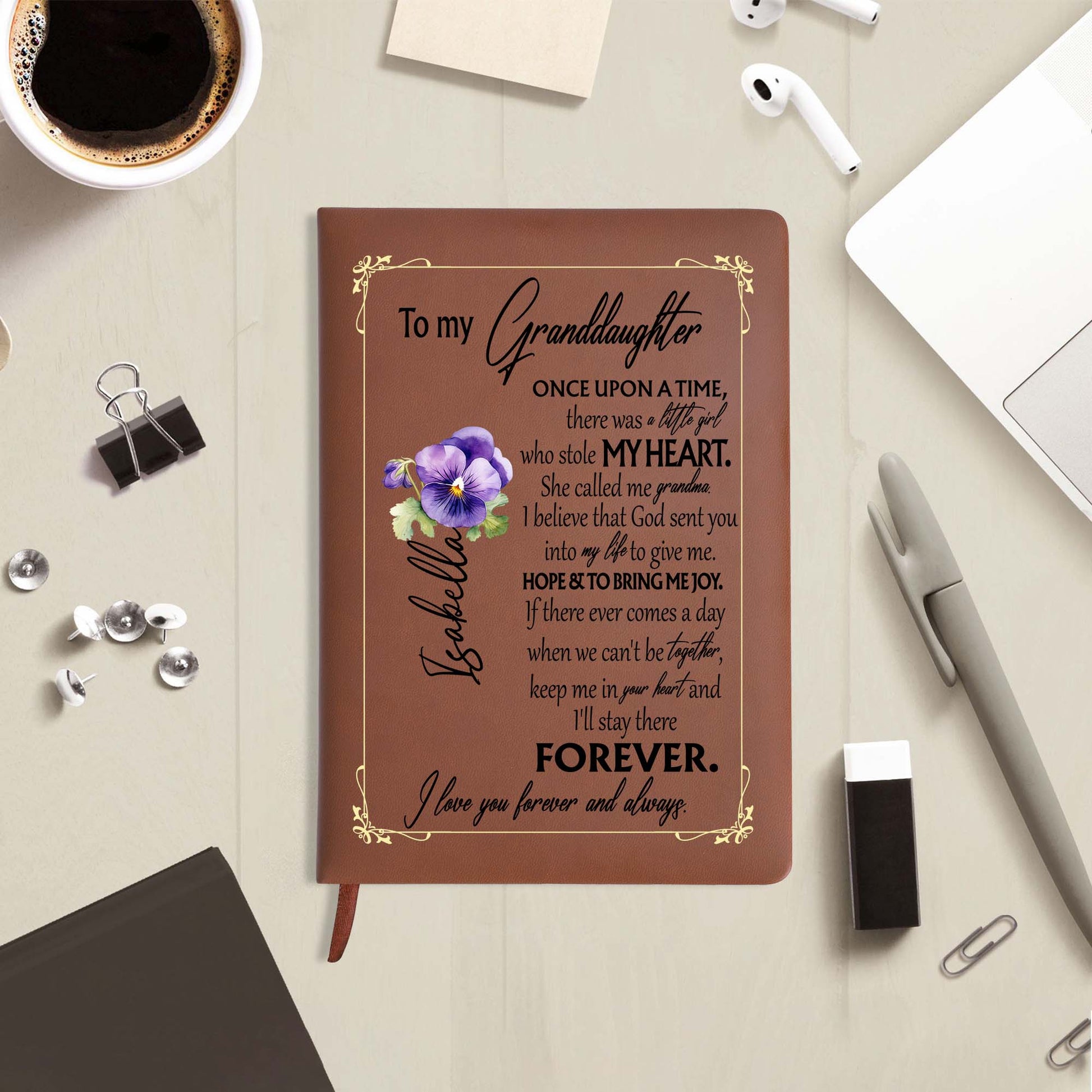 Granddaughter, You Have My Heart – Vintage Frame and Flowers