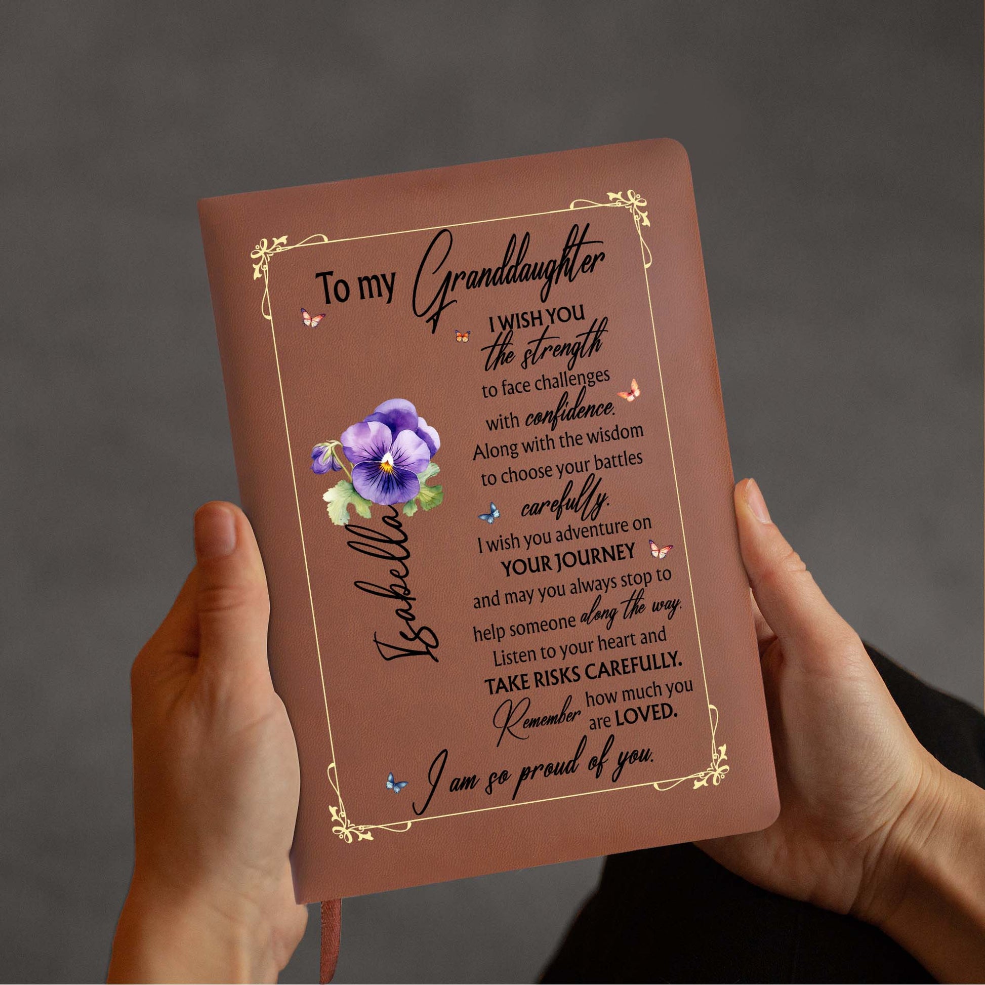Granddaughter Journey Elegant Floral Frame