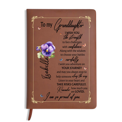 Granddaughter Journey Elegant Floral Frame