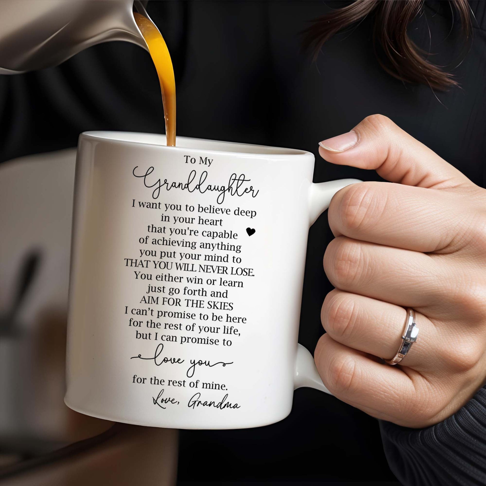 Granddaughter Believe In Yourself Heartfelt Pansy Mug