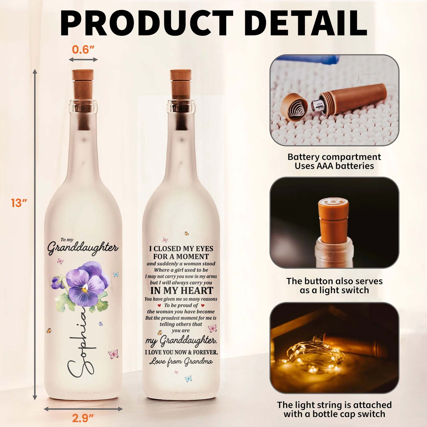 To My Granddaughter, Pansy Flowers, Forever Love