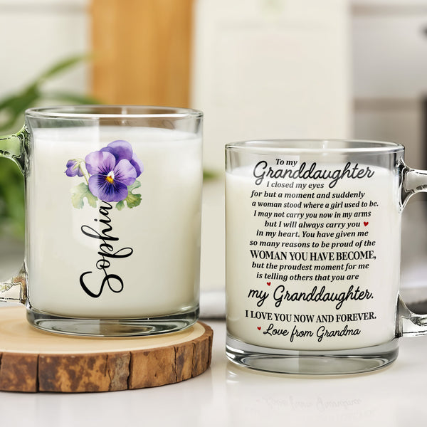 To My Granddaughter Love From Grandma Featuring Pansy Flower