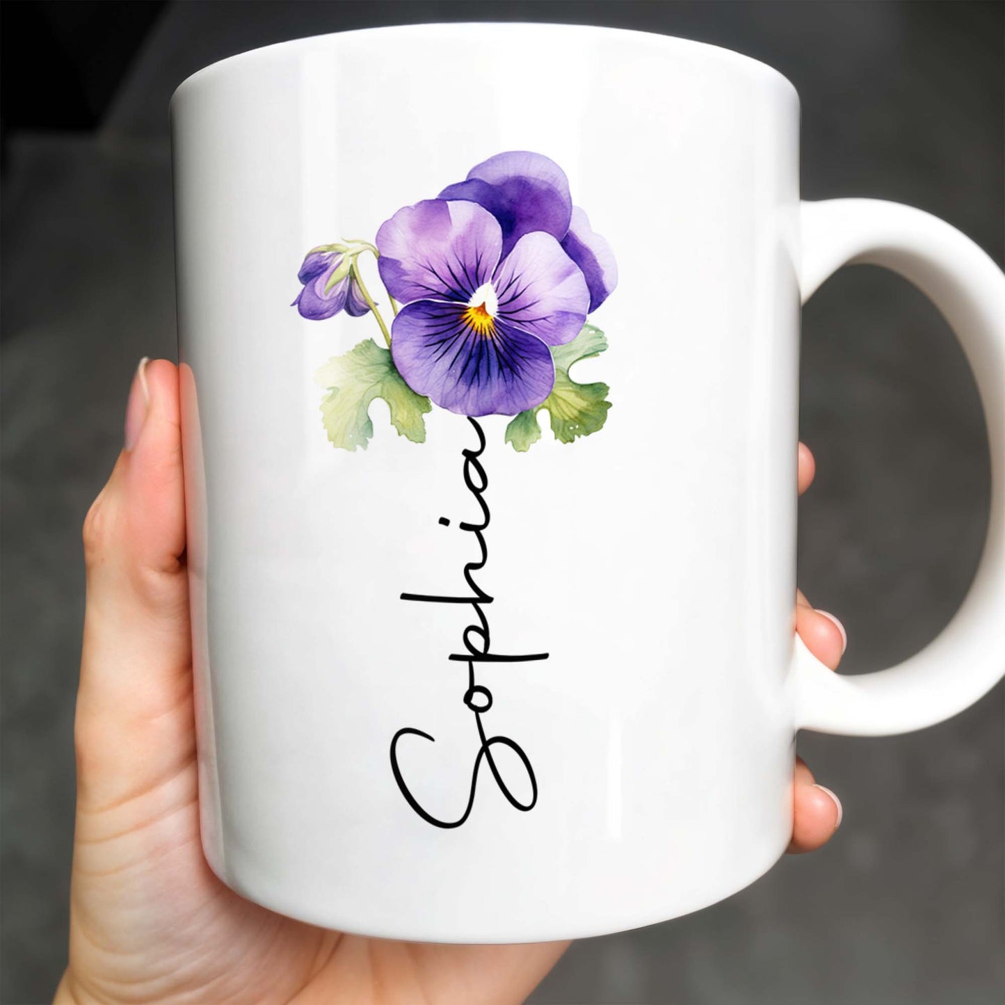 Love From Grandma To Granddaughter With Pansy Flower - Personalized Custom Coffee Mug - GDT021_MG