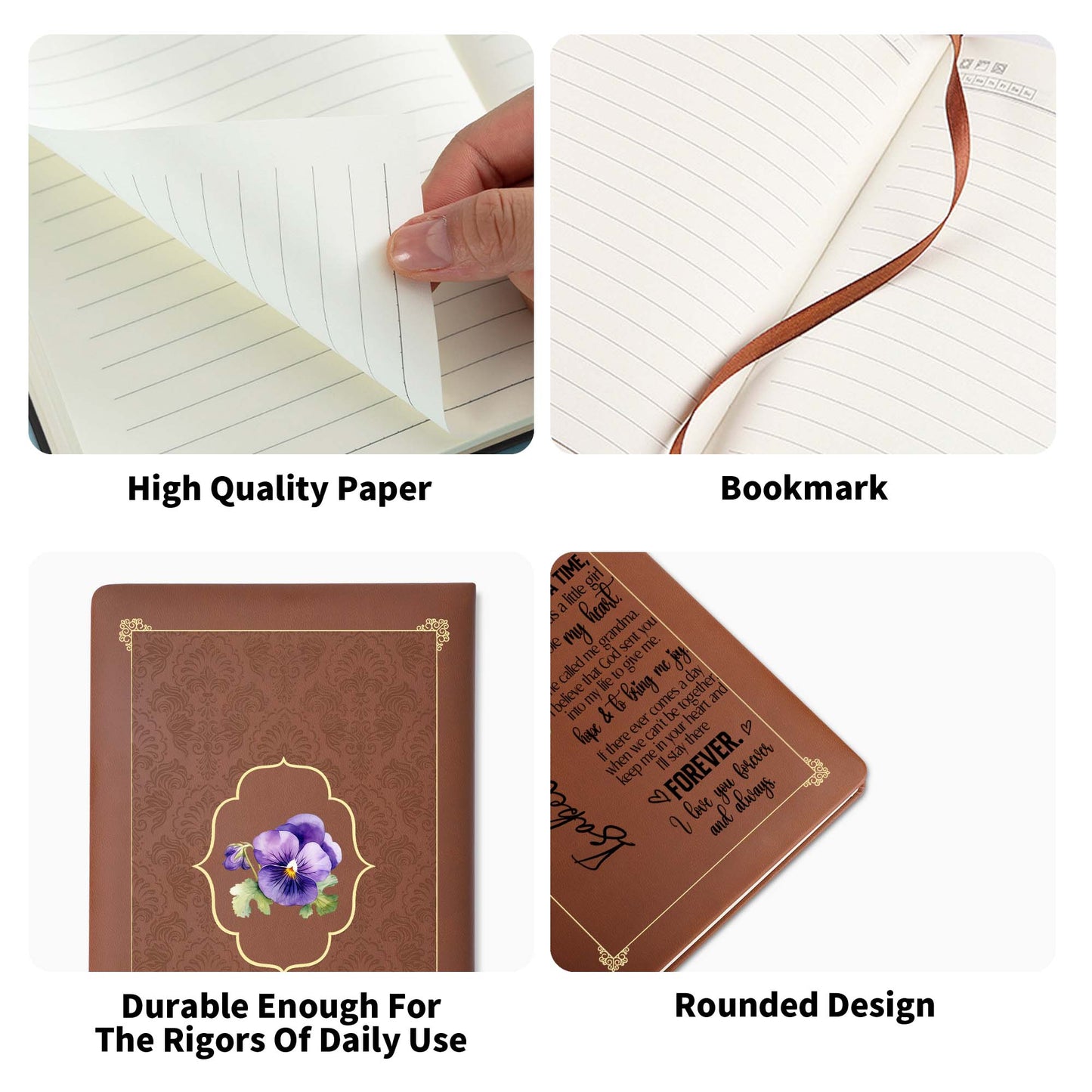 Once Upon A Time A Girl Stole My Heart Granddaughter Journal - Personalized Custom Leather Journal - GDT023_JRNL
