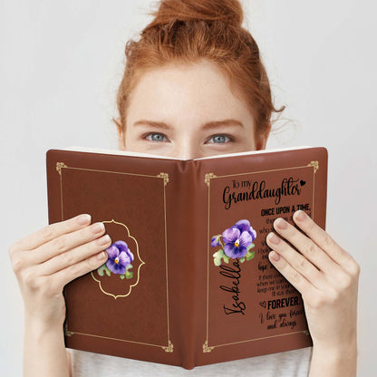 Once Upon A Time A Girl Stole My Heart Granddaughter Journal - Personalized Custom Leather Journal - GDT023_JRNL