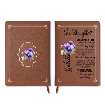 Once Upon A Time A Girl Stole My Heart Granddaughter Journal - Personalized Custom Leather Journal - GDT023_JRNL