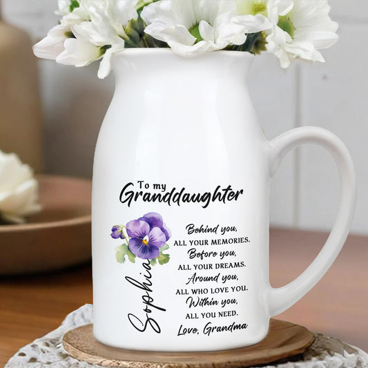 To My Granddaughter Love Grandma Message With Flowers