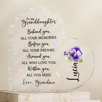 Love Message To Granddaughter With Pansy Flower