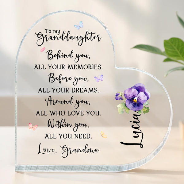 Love Message To Granddaughter With Pansy Flower