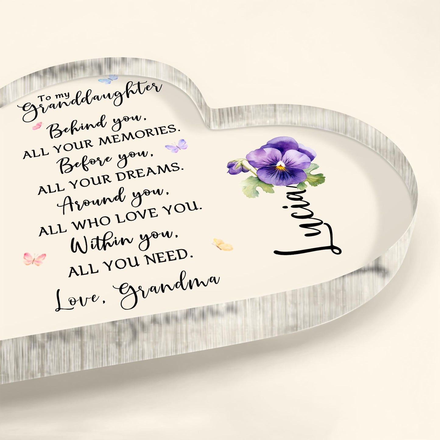 Love Message To Granddaughter With Pansy Flower