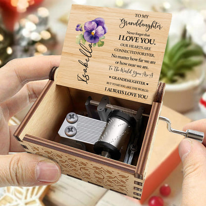 Granddaughter You Are The World Music Box With Flowers