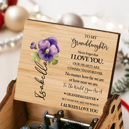 Granddaughter You Are The World Music Box With Flowers