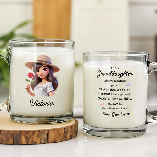 To My Granddaughter Always Remember You Are Loved - Personalized Custom Glass Mug - GDT034_GLM