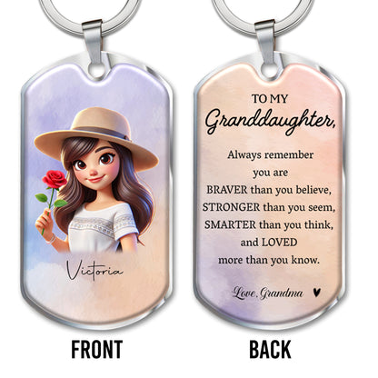 Braver Stronger Smarter Loved Inspirational Message With Girl And Rose